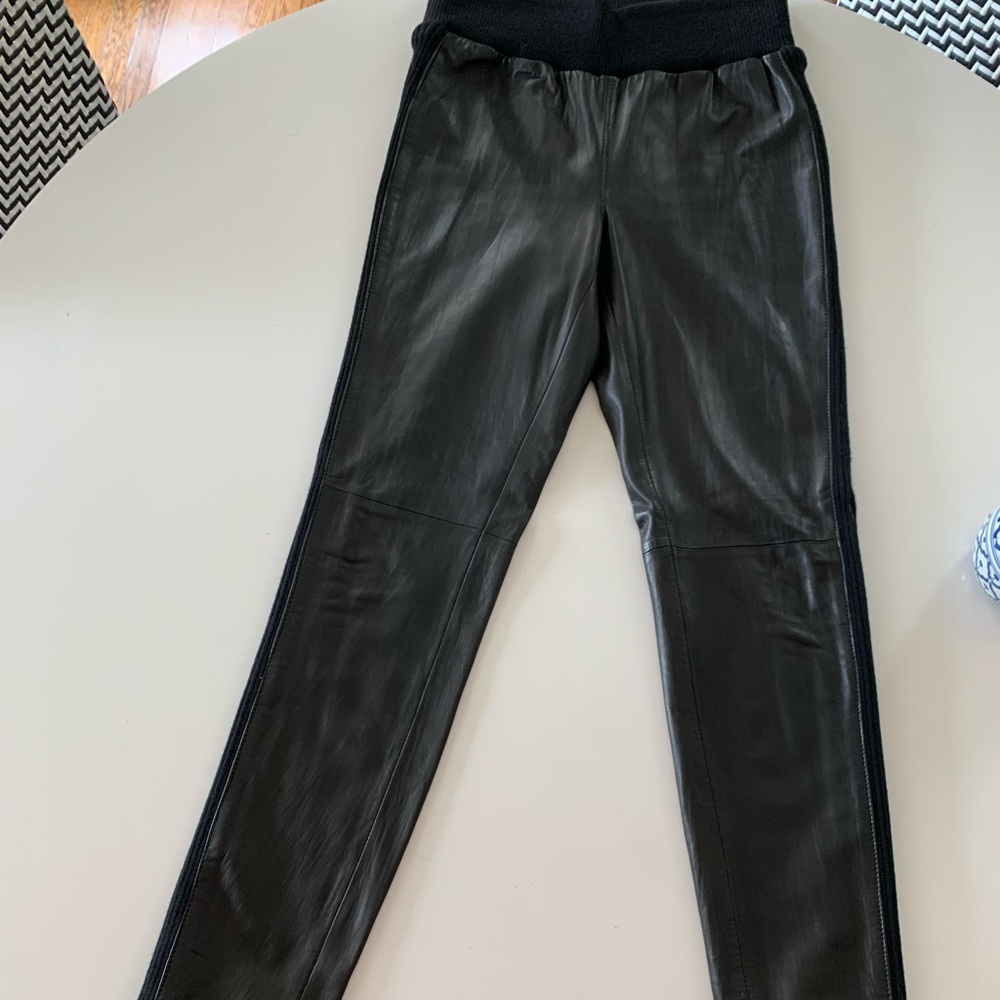 Diane Von Furstenburg Leather Leggings Size M